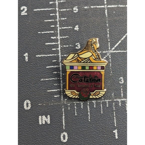 VTG 98th Catalina Tournament of Roses Rose Parade Enamel Pin Souvenir Sphinx - Picture 2 of 5